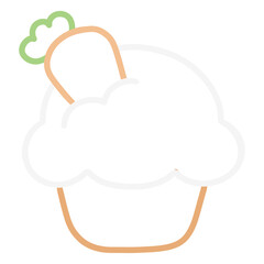Outline cupcake with carrot 