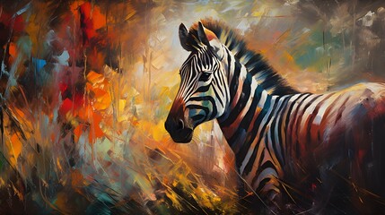 Abstract Art Animals, Oil Painting 