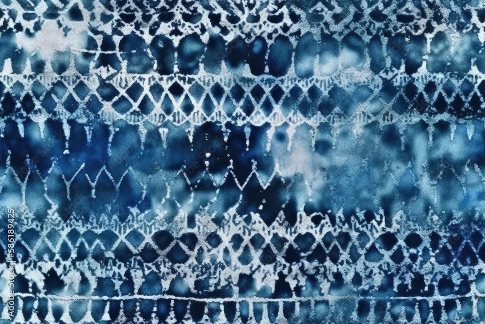 Poster seamless blue and white patterned background created with generative ai technology