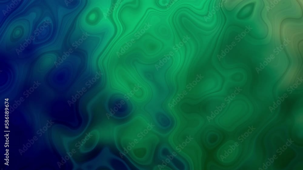 Poster abstract fluid animation of green surface. wavy dark green background video. flow animation backgrou