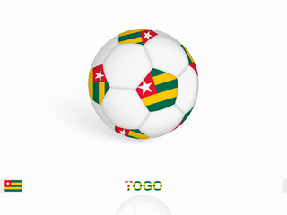 Obraz premium Soccer ball with the Togo flag, football sport equipment.