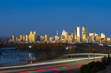 Calgary downtown in the autumn time. Alberta, Canada