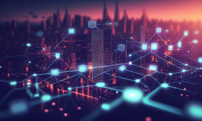 Fototapeta premium AI-generated high-tech city illustration