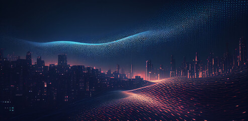 AI-generated illustration dream city night scene