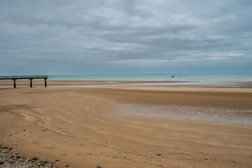 Fototapeta na wymiar Omaha beach, Vierville sur me, Normandy France.