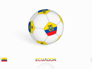 Obraz premium Soccer ball with the Ecuador flag, football sport equipment.