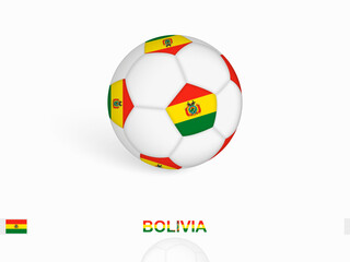 Obraz premium Soccer ball with the Bolivia flag, football sport equipment.