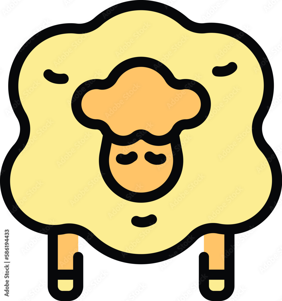 Poster sleeping sheep icon. outline sleeping sheep vector icon for web design isolated on white background 