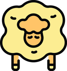 Sleeping sheep icon. Outline Sleeping sheep vector icon for web design isolated on white background color flat