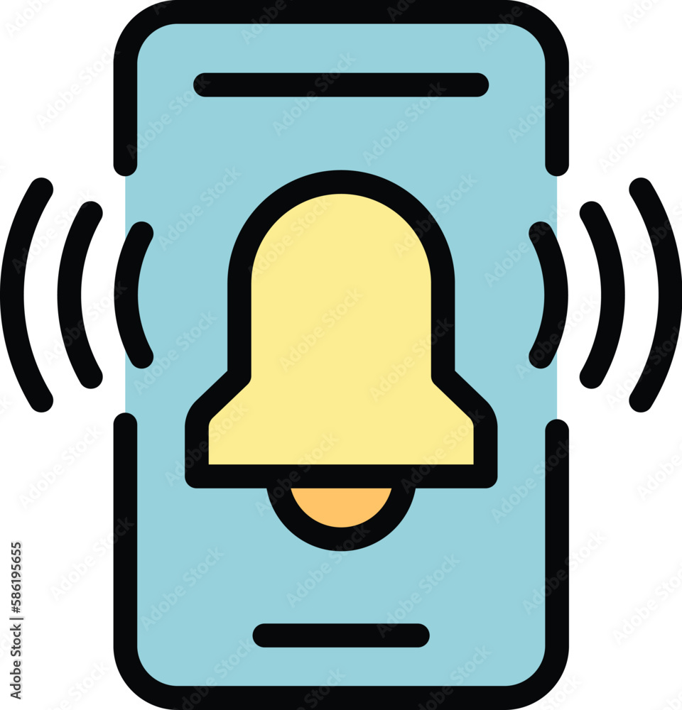 Poster phone alarm icon. outline phone alarm vector icon for web design isolated on white background color 