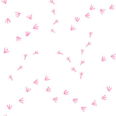 Bird tracks seamless pattern, vector illustration