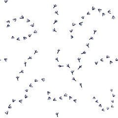Bird tracks seamless pattern, vector illustration