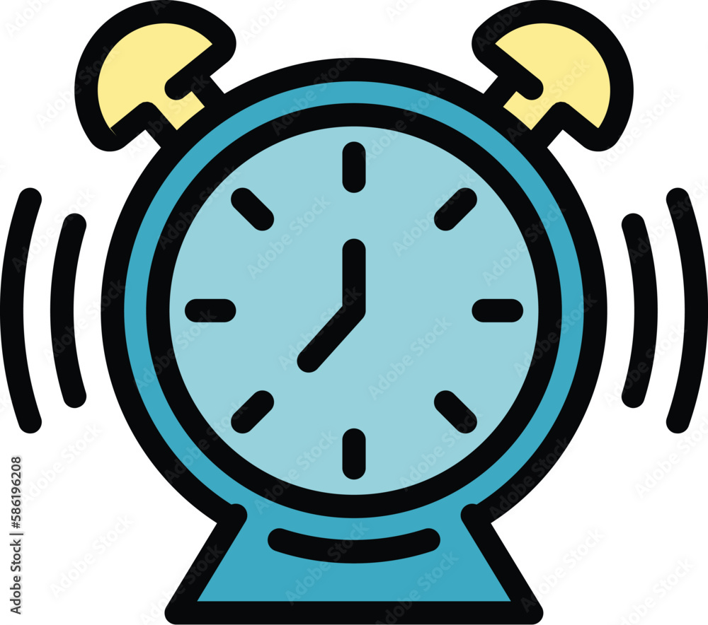 Poster alarm clock icon. outline alarm clock vector icon for web design isolated on white background color 