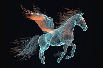 Obraz na płótnie Canvas pegasus a mythological animal a horse with wings gallo ai generated