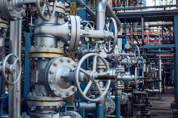 Pipe line oil and gas valves at gas plant pressure safety valve selective