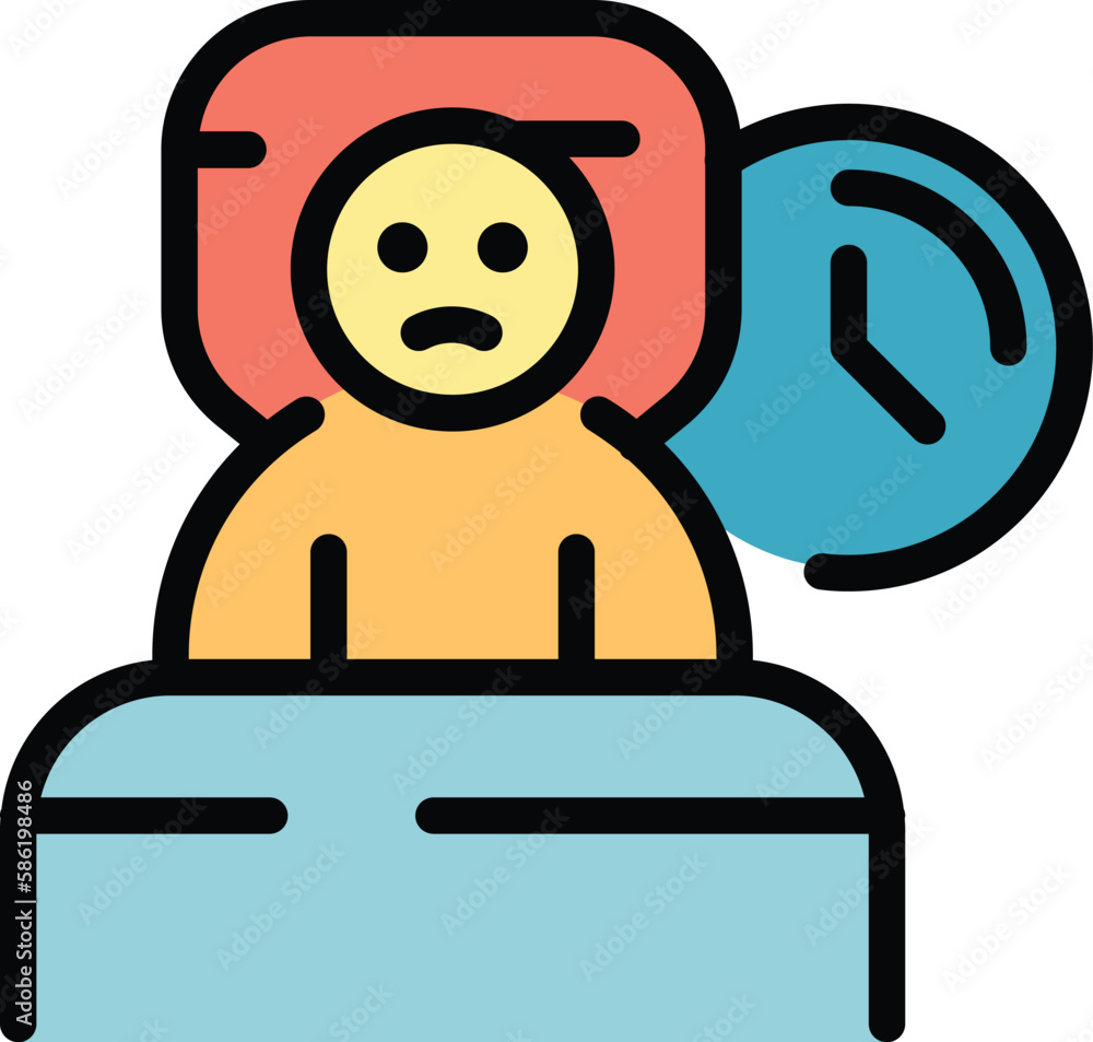 Poster insomnia icon. outline insomnia vector icon for web design isolated on white background color flat