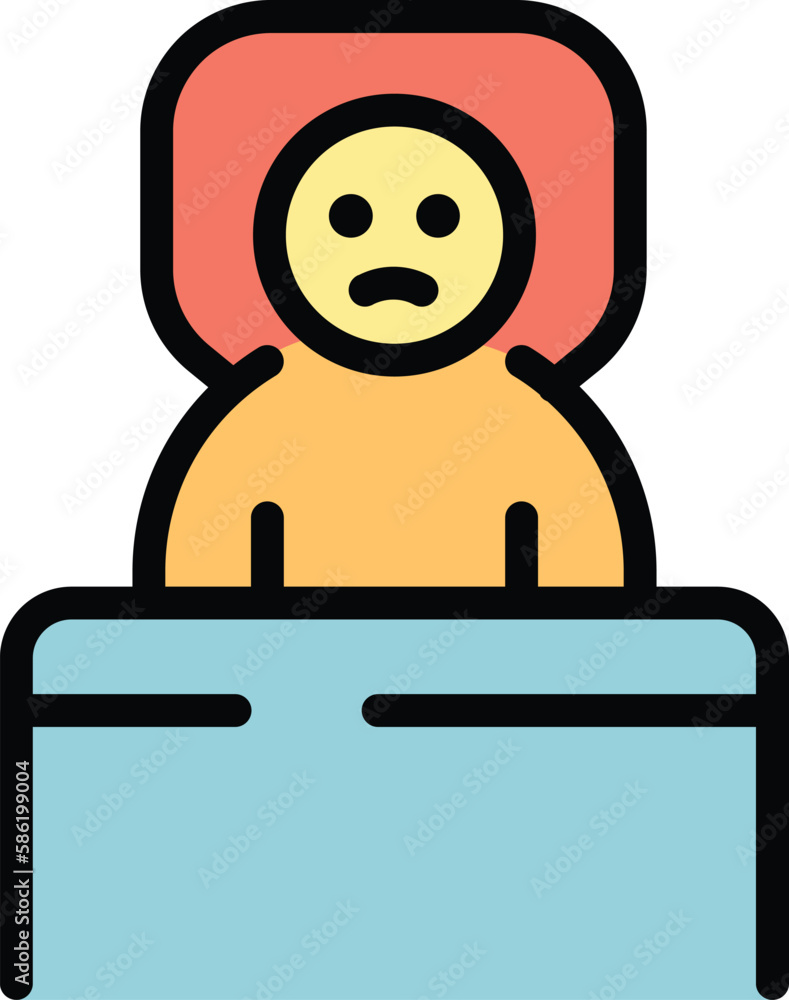 Poster awake man icon. outline awake man vector icon for web design isolated on white background color flat
