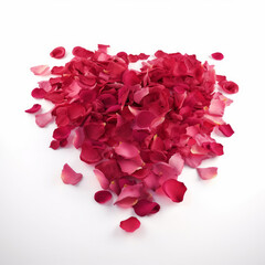 Heart from rose petals. Illustration AI Generative