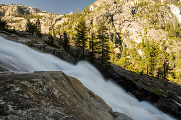 Long Exposure Of The Waterwheel Falls Along The Tuolomne River