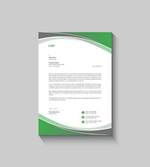 Modern Green Letterhead Template Design