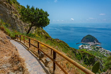 Panorama of Sant'Angelo town at Ischia island, Italy