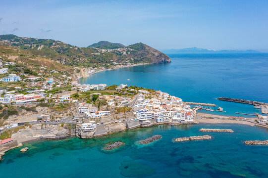 Seaside view of Spiaggia dei Maronti at Ischia island, Italy