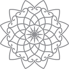 Beautiful gray floral  Mandala vector Art Design.