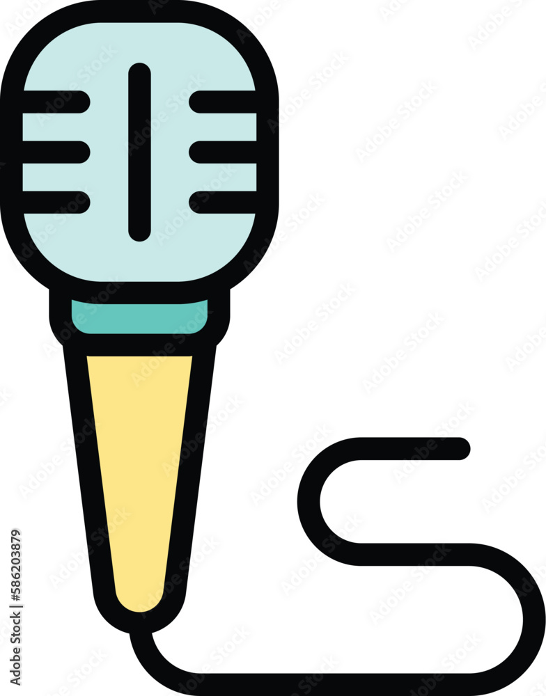 Poster music microphone icon. outline music microphone vector icon for web design isolated on white backgro