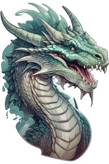 Naklejka premium Dragon illustration, detailed t-shirt design. Generative ai