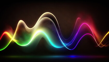 Plakat abstract background of colorful, line glowing in the dark, light wallpaper
