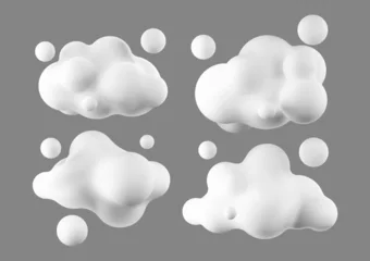 Tuinposter Clouds 3d vector set. © makalo86