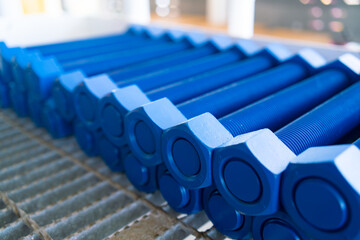 Petroleum industrial metal bolts for replacement of worn out bolts with metric threads.