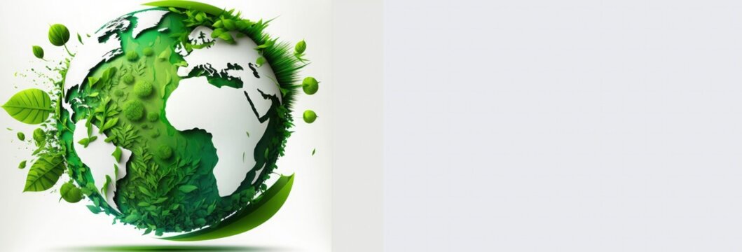 World Earth day concept. Illustration of the green planet earth on a white background. earth day poster, banner, card, APRIL 22, Saving the planet, environment, Planet Earth, Generate Ai