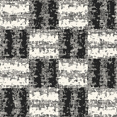 Monochrome Distressed Canvas Textured Checked Pattern