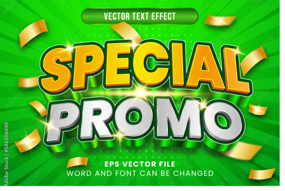 Poster sale 3d editable vector text effect with confetti