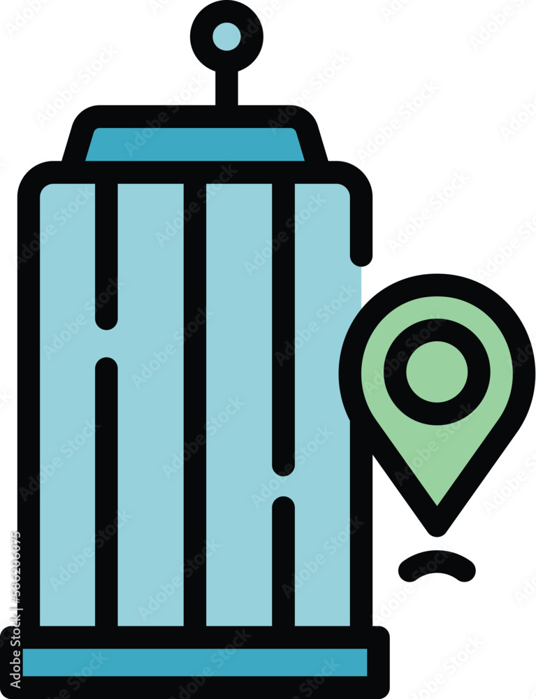 Poster accessible environment icon. outline accessible environment vector icon for web design isolated on w