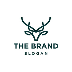abstract deer head icon logo vector design, modern logo pictogram design of abstract outline reindeer or buck with stag