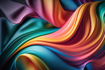 Obraz premium Rainbow dynamic abstract wavy background, beautiful texture, colorful background texture wallpaper, generated ai