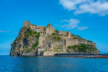 Castello Aragonese off the coast of Italian island Ischia