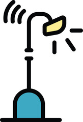 Accessible street light icon. Outline Accessible street light vector icon for web design isolated on white background color flat