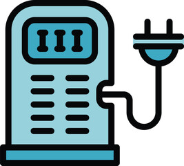 Accessible charging station icon. Outline Accessible charging station vector icon for web design isolated on white background color flat