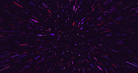 Abstract tunnel speed of light. Stream of bright lines in space, background.