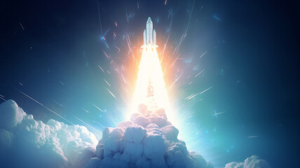Rocket launch - start-up - start - skyrocketing 