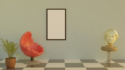 Picture frame/ Poster template on a wall 