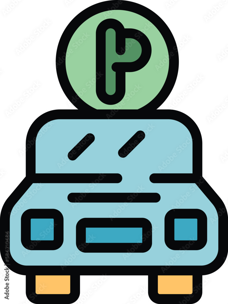 Poster accessible car parking icon. outline accessible car parking vector icon for web design isolated on w