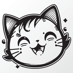 Hand drawn cat character sketch