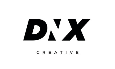 DNX letters negative space logo design. creative typography monogram vector
