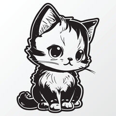 Hand drawn cat character sketch