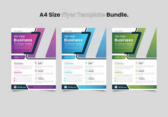 Corporate business flyer template design bundle.