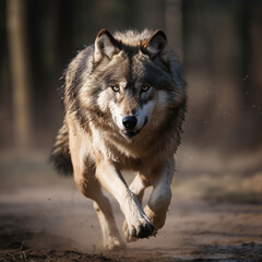 Obraz na płótnie Canvas wolf running